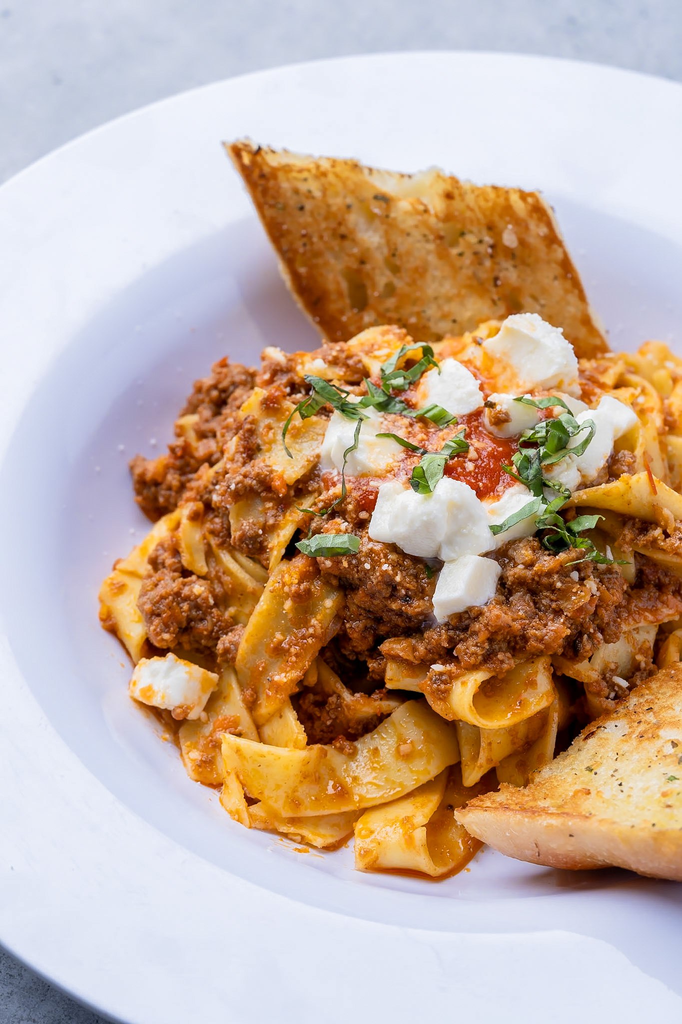 Pappardelle Bolognese with ricotta
