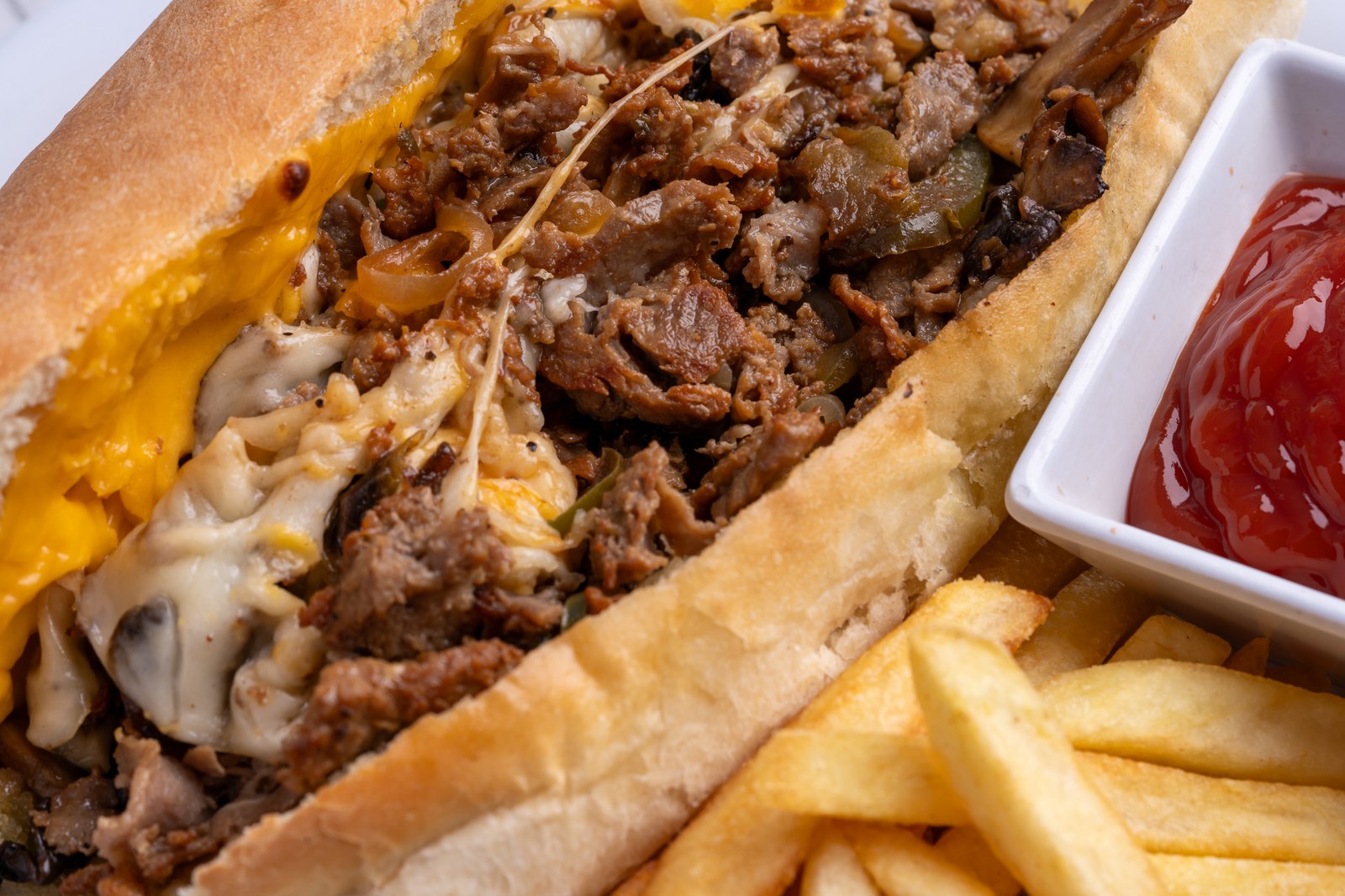 Sami's Philly cheesesteak with fries