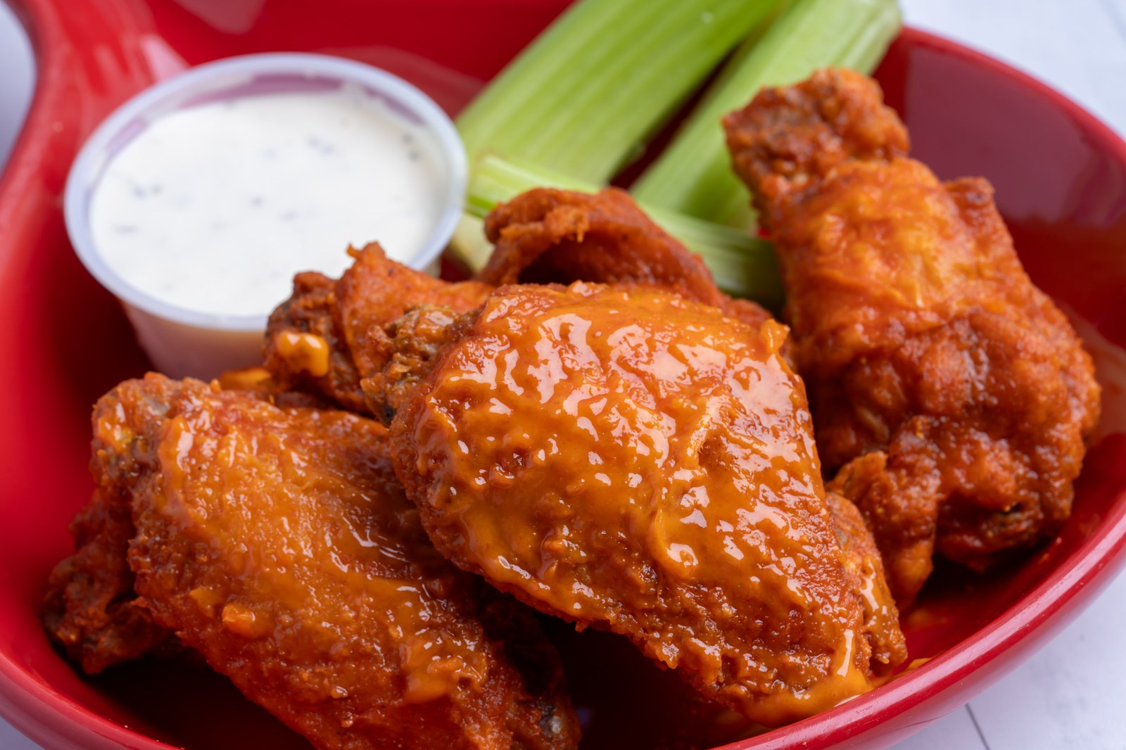 Sami's crispy buffalo wings with blue cheese and celery